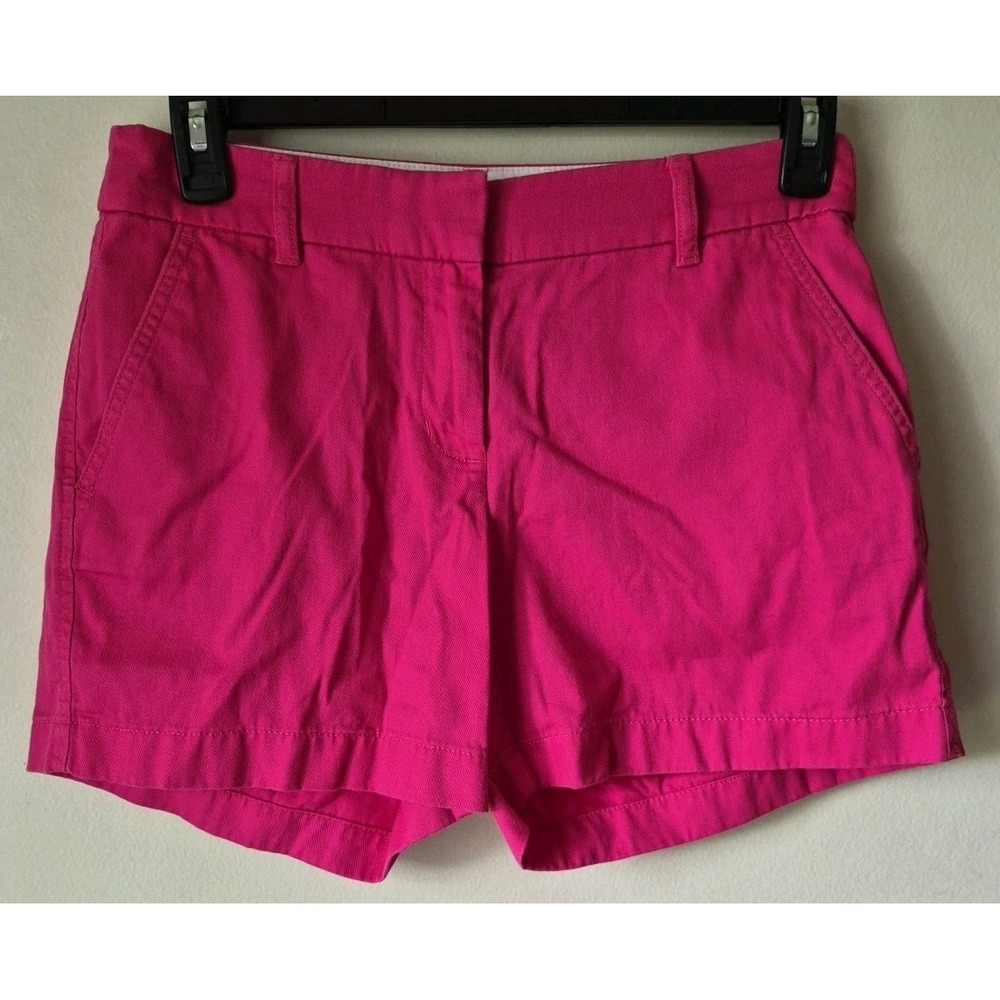 J. Crew Women's Vibrant Fuschia 3.5" Inseam Chino Shorts 100% Cotton Size 4